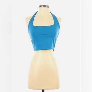 Garage blue soft halter tie top